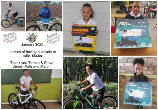 To have a bicycle or rollerblades