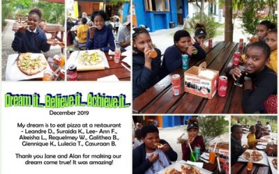 To eat pizza at a restaurant