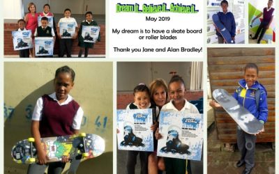 To have a skate board or roller blades