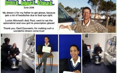 For my dad to get glasses