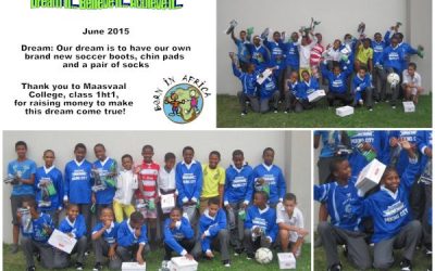 Our dream is to have soccer boots, socks and chin pads